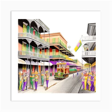 New Orleans Mardi Gras 2 Art Print by MdsArts - Fy