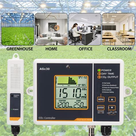 Greenhouse Hydroponics Carbon Dioxide Controller With Remote Ndir