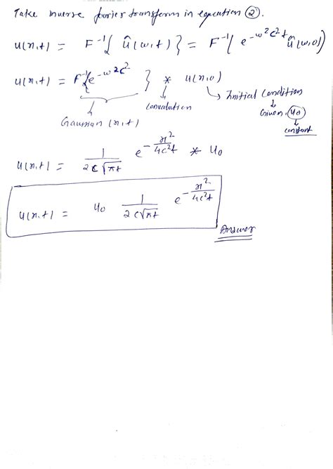 [solved] Example 2 Using Fourier Transform Solve The Heat Equation Up Course Hero