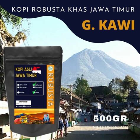 Jual BIJI KOPI ROBUSTA GUNUNG KAWI KHAS MALANG JAWA TIMUR MEDIUM 500gr