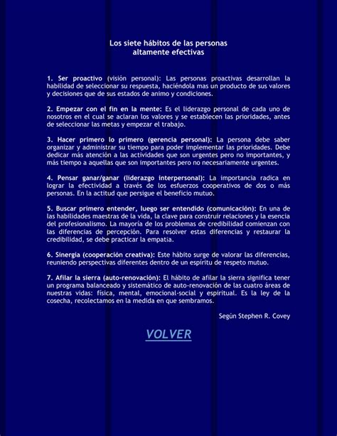 Los siete hábitos de las personas altamente efectivas 1 Ser