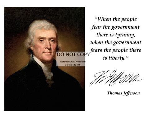 Thomas Jefferson Government Quote With Facsimile Autograph X Photo