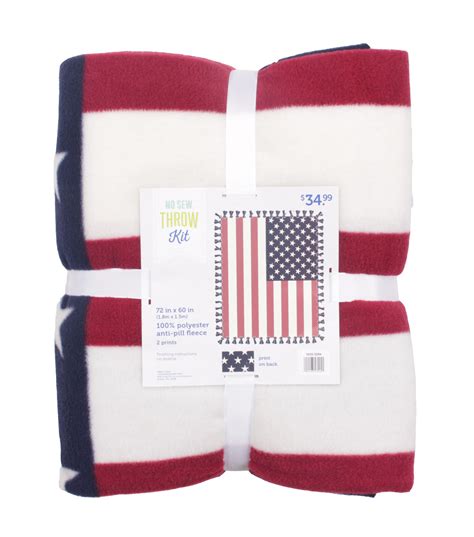 Patriotic No Sew Fleece Throw Kit American Flag Joann