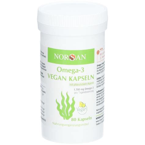 Norsan Omega 3 Vegan Algenöl Kapseln 80 St Shop