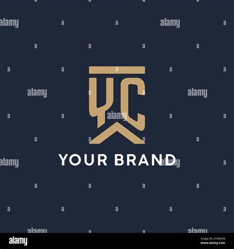 YC Initial Monogram Logo Design In A Rectangular Style With Curved Side