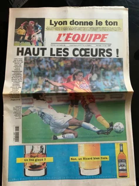 L EQUIPE JOURNAL 16 9 1998 Lens Arsenal En Ligue Des Champion Real