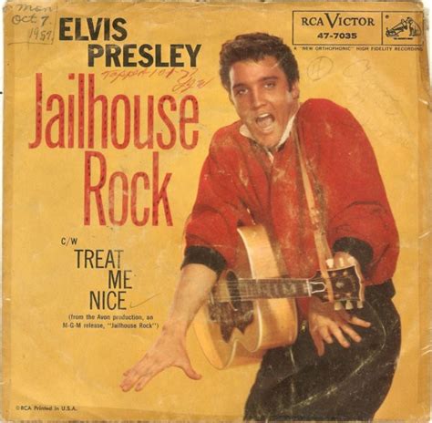 Elvis Presley Jailhouse Rock Treat Me Nice 1957 Vinyl Discogs