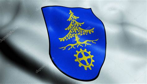 Ilustraci N 3D De Un Escudo De Armas Ondeando La Bandera De