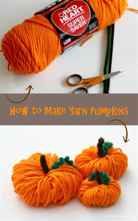 How To Make Yarn Pumpkins Yarn Crafts For Kids Halloween Yarn