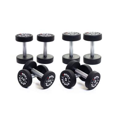 Body Power Rubber Hex Dumbbell Set 2 5 To 10kg