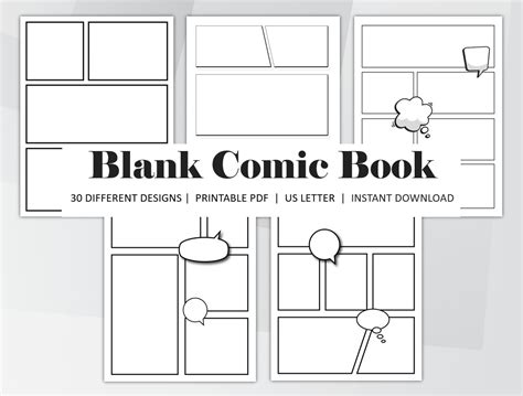 Blank Comic Book Template 30 Different Designs Comic Drawing Book