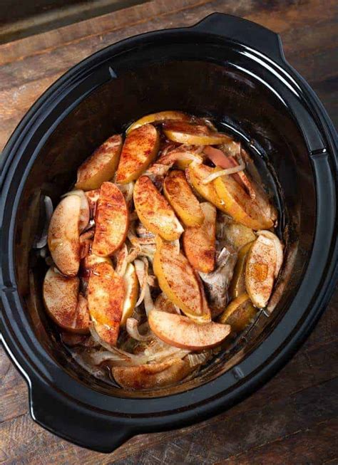 Slow Cooker Apple Cinnamon Pork Chops - Retro Recipe Box