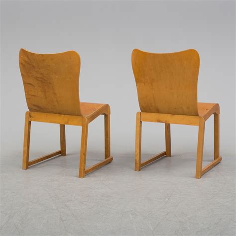 AXEL LARSSON Tillskrivna STOLAR sex stycken funkis Svängsta