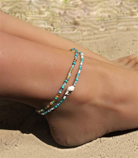 Turquoise Anklet Ankle Bracelet Foot Bracelet Beaded Anklet Beach