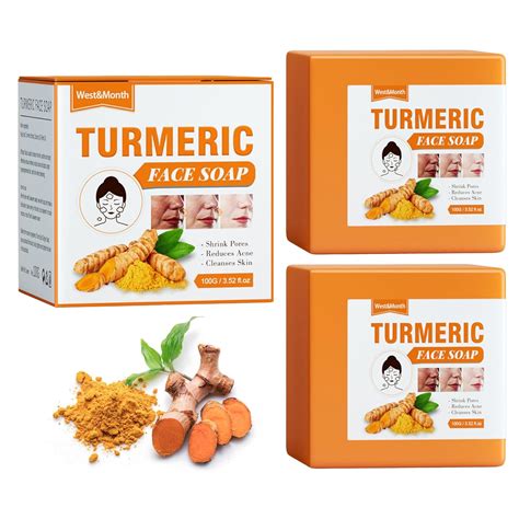 2pcs Natural Turmeric Soap Bar For Face And Body Turmeric Skin Brightening Soap For