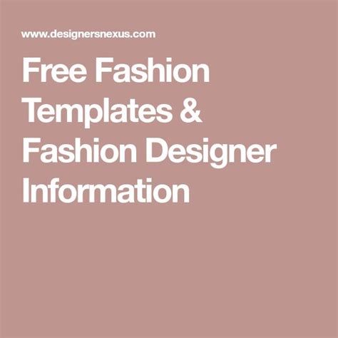 Free Fashion Templates And Fashion Designer Information Fashion