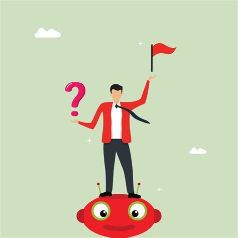 Business man have question to get success and looking artificial