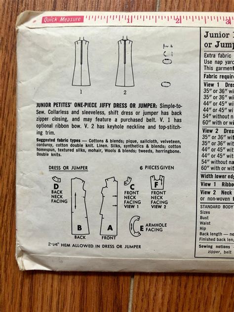 1960s A Line Dress Sewing Pattern Vintage 60s Jiffy Easy Etsy