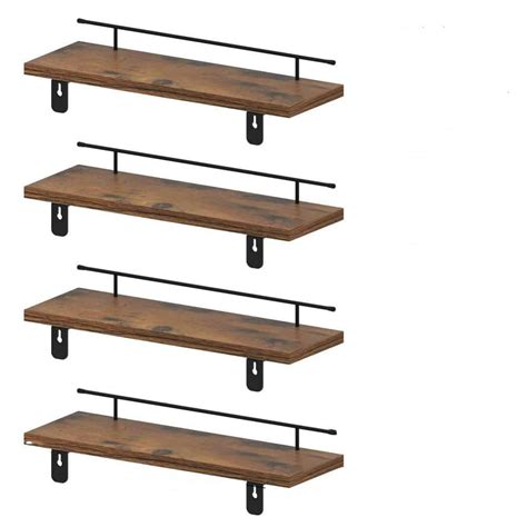 In W X In D Rustic Brown Floating Shelves Decorative Wall