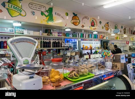 interior of a 1950's milk bar in the city of Broken Hill, New South ...