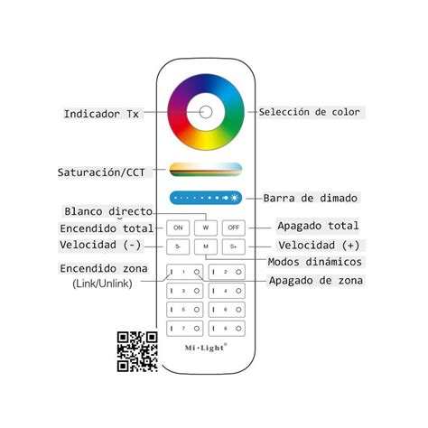 Mi Light Control Remoto 8 Zonas RGB CCT 19 90