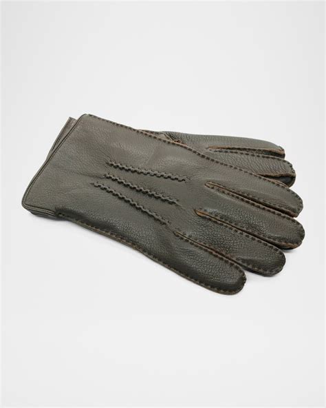 Portolano Men S Deerskin Leather Gloves Neiman Marcus