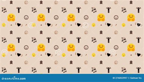 Emojis Pattern With Background Big Emoji Set Of Emoticon Icons