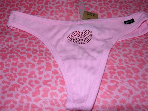 Victorias Secret PINK Sexy Thong String V Cut LOGO Valentine S Hot Red Lips Kiss EBay