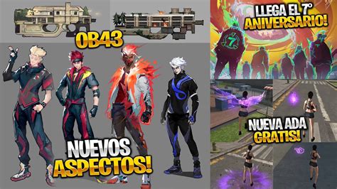 7 ANIVERSARIO DE FREE FIRE NOVEDADES OB43 ASPECTO LEGENDARIO Y