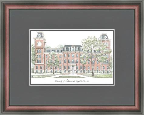 University Of Arkansas Razorback Mahogany And Satin Framed College