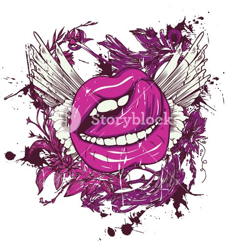 Vector T Shirt Design With Sexy Mouth Royalty Free Stock Image Storyblocks