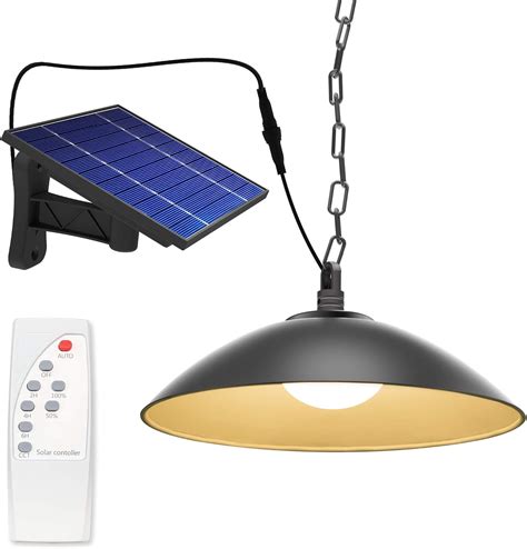 Moon De Age Outdoor Solar Pendant Lights Solar Powered Led Shed Light 250lm Metal Hanging Barn