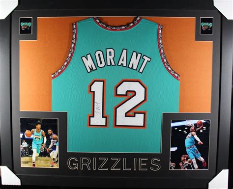 Ja Morant Signedautographed Custom Jersey In 35x43 Frame Jsa