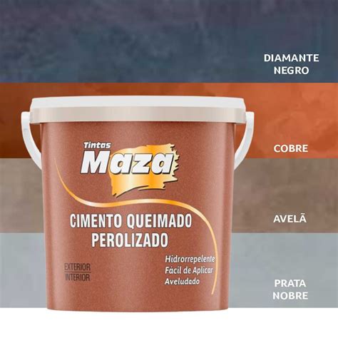 Efeito Cimento Queimado Perolizado Aveludado Maza 3kg Cobre