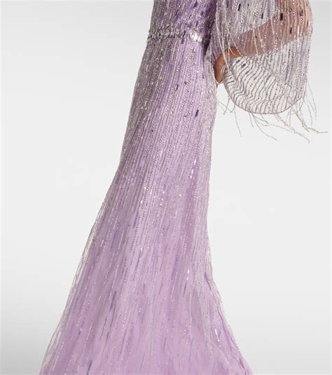 Rhapsody Embellished Gown In Purple Jenny Packham Mytheresa