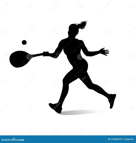 Woman Tennis Playersports Silhouette Stock Vector Illustration Of