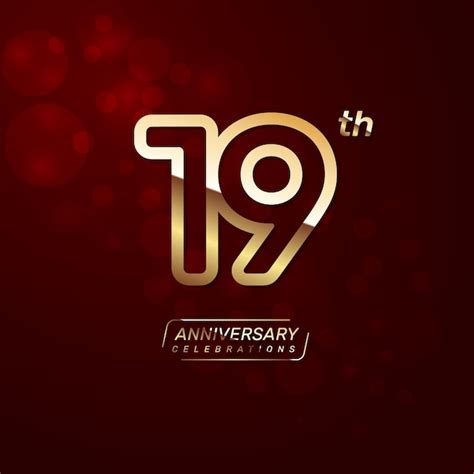 Premium Vector 19th Year Anniversary Logo Design With A Double Line