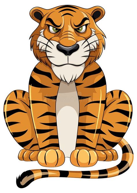 Tiger Sitting On The Cliff Stock Vector Illustration Of Safari