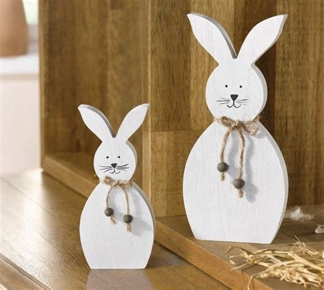 Deko Hase Weiss Er Set Holzhasen Cm Cm Ostern Osterdeko Holz