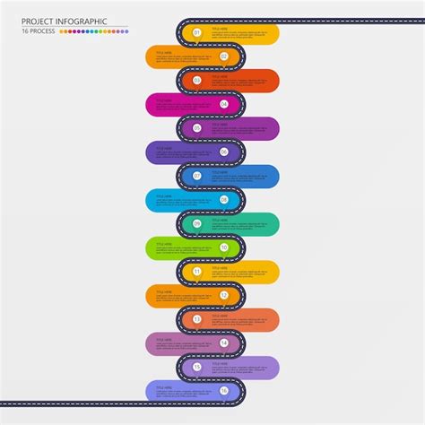 Premium Vector Road Map Infographic Design Element With 16 Steps