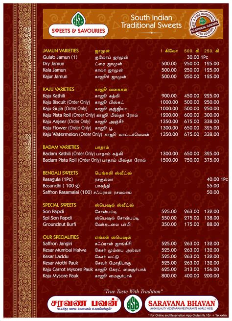 Menu of Hotel Saravana Bhavan, Alandur, Chennai | Dineout