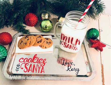 Personalized Milk And Cookies For Santa Cookie Tray With Etsy