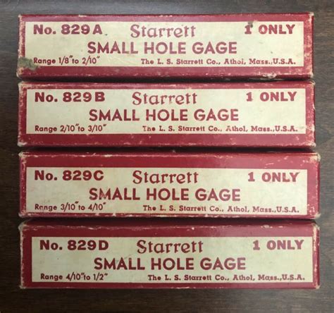 Vintage 1940s Ls Starrett Machinist Tools Small Hole Gage Gauge 829