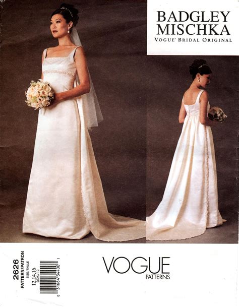 Sz 121416 Vogue Wedding Dress Pattern 2626 Badgley Etsy Vogue Wedding Dress Patterns