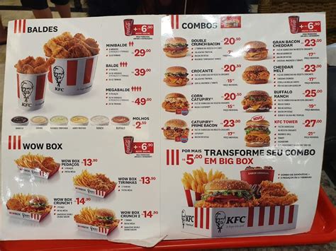 Carta Del Restaurante Kfc Brasília 714