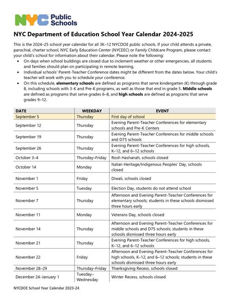 Nyc School District Calendar 2024 2025 Academic Year