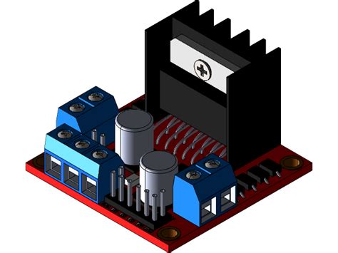 L298n H Bridge Motor Driver 3d Cad Model Library Grabcad 55 Off