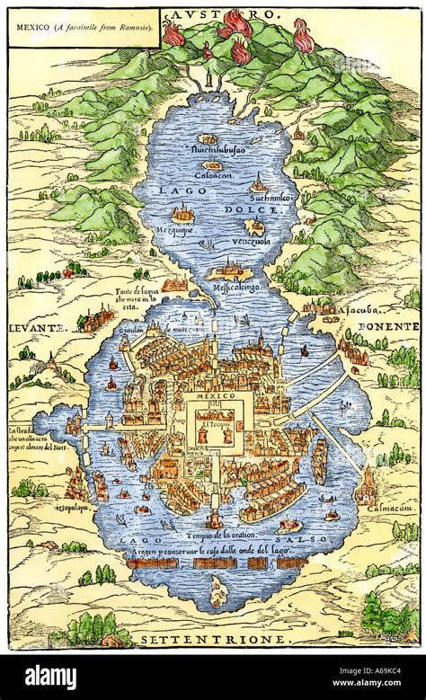 Map Of Tenochtitlan Mexico City Travel Aztec Empire Map Of The