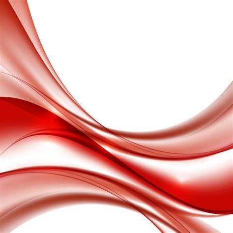 Ondas de color rojo sobre fondo blanco ilustración vectorial Vector