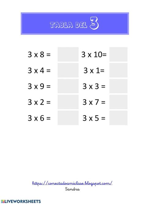 Tabla Del 3 Exercise Live Worksheets